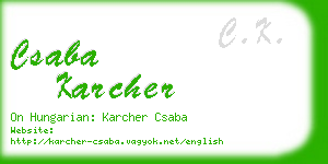 csaba karcher business card